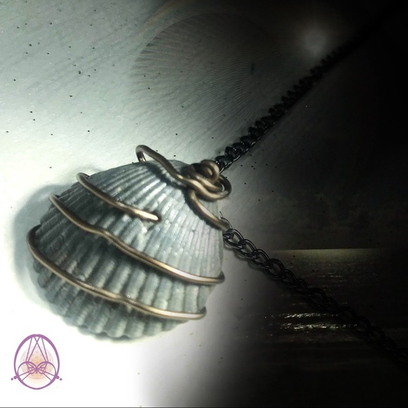 Black Scallop Shell Necklace - Picture 3 of 4